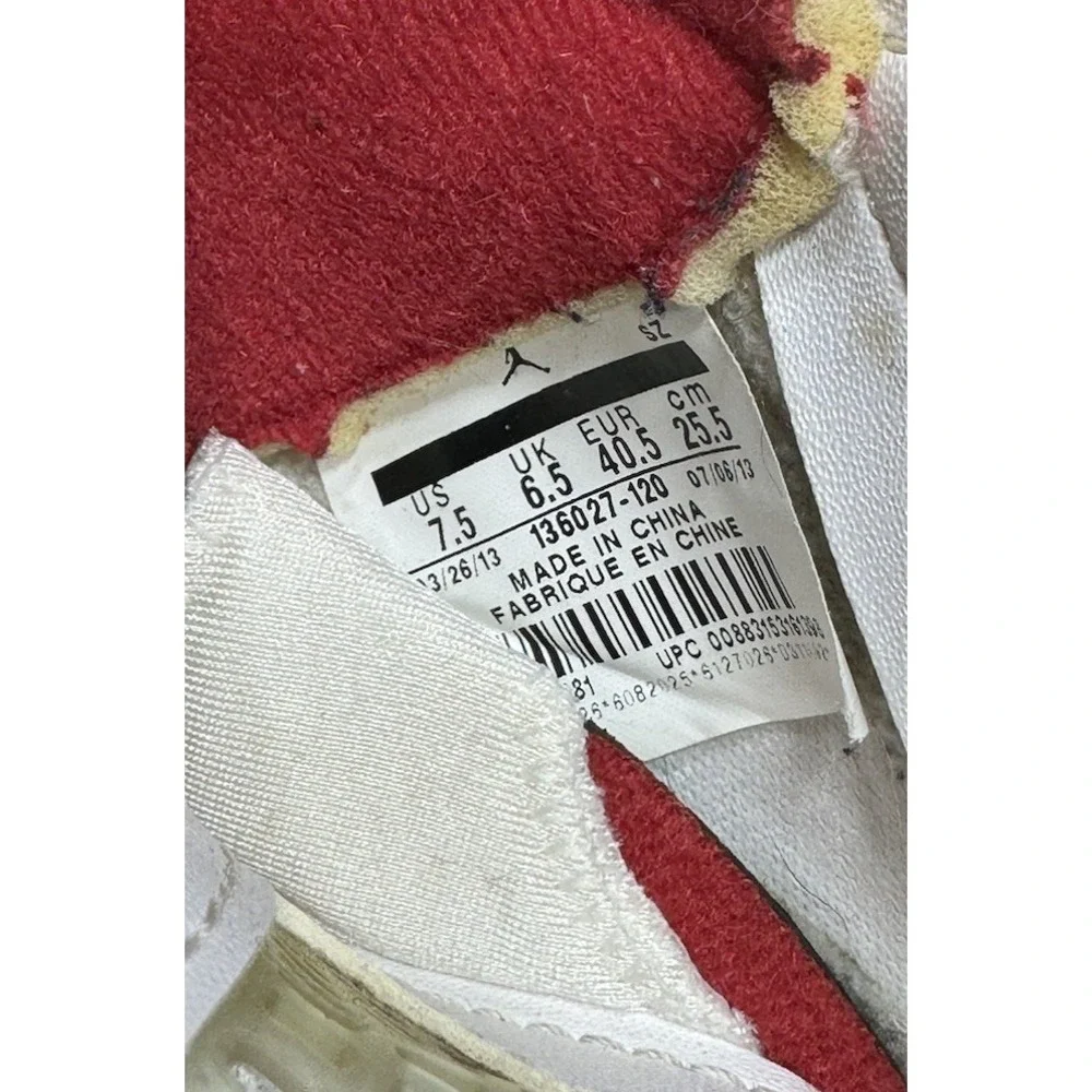 Nike Air Jordan 5 Retro‎ Men's Size 7.5 136027 120 Fire Red Black Tongue Shoes
